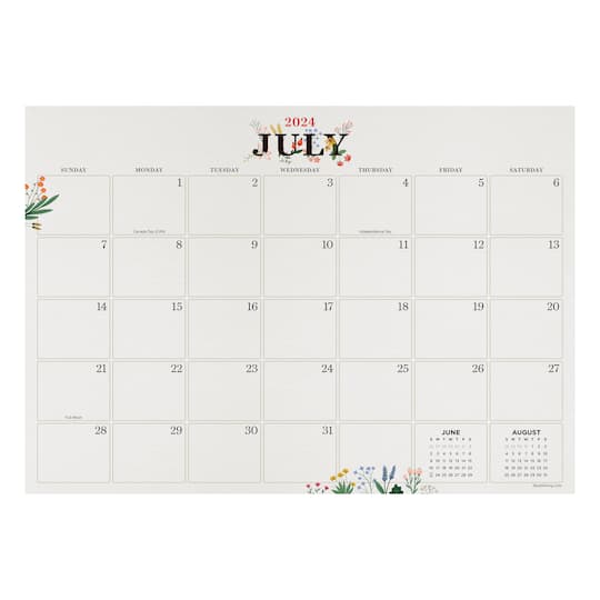 TF Publishing 2024-2025 Medium Floral Desk Pad Calendar